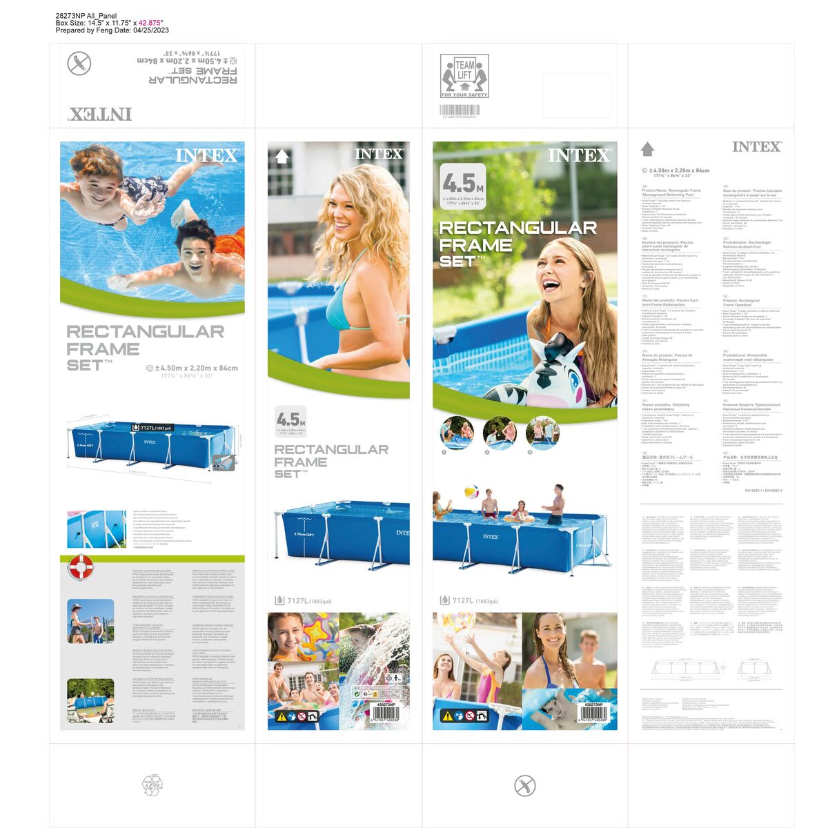 Removable pool Intex 28273NP 450 x 84 x 220 cm