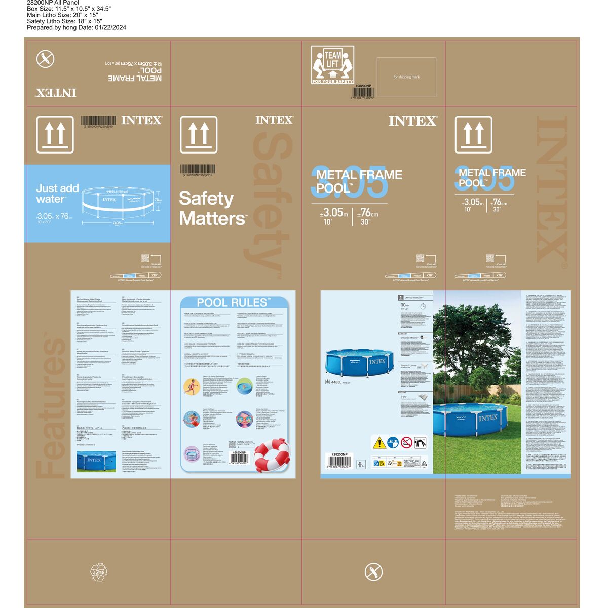 Removable pool Intex 305 x 76 cm 4485 L Circular