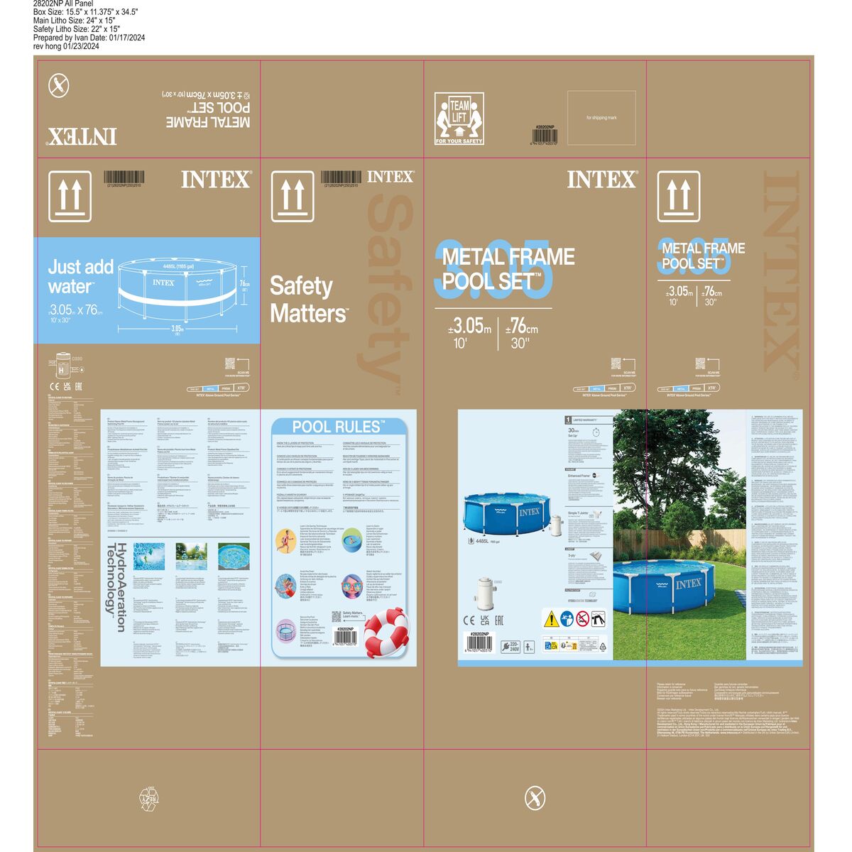 Removable pool Intex 28202GN 305 x 76 x 305 cm Blue 4485 L