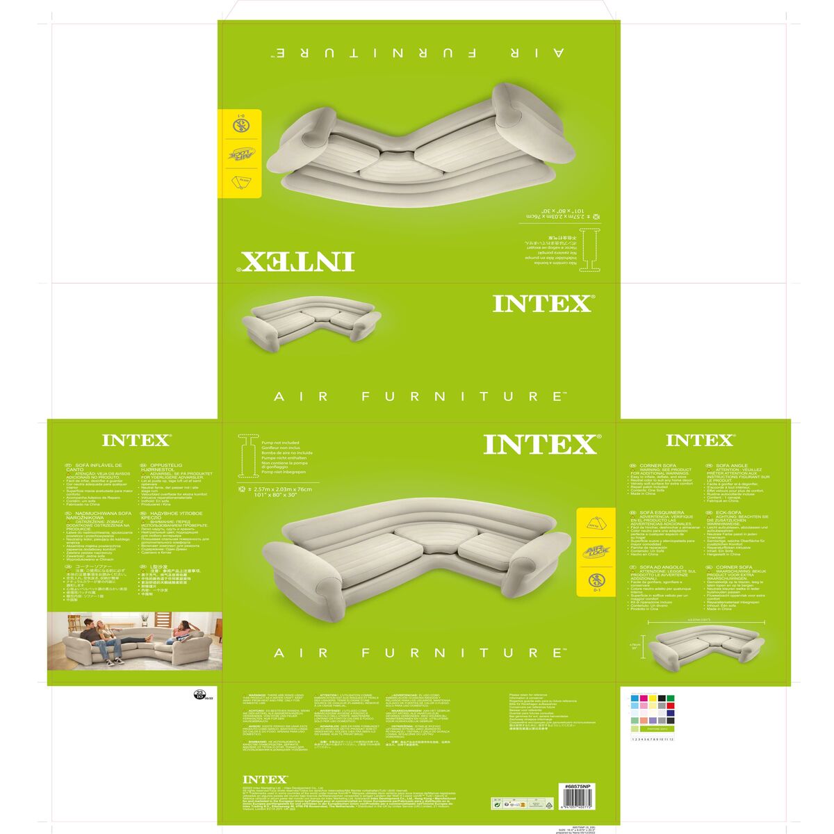 Inflatable Sofa Intex 257 x 76 x 203 cm Corner