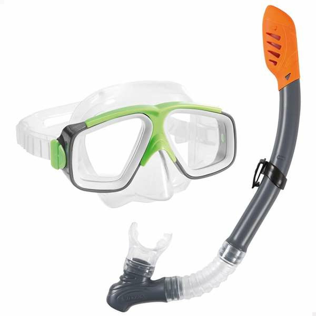 Snorkel Goggles and Tube for Children Intex Green Snorkel Goggles and Tube for Children Intex Green