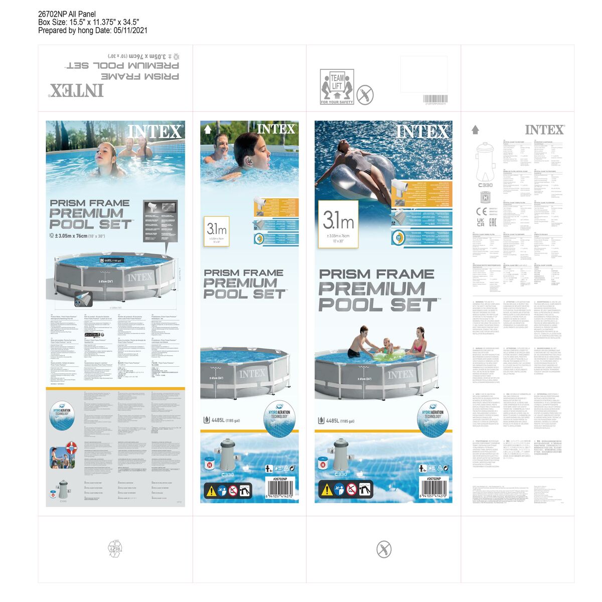 Removable pool Intex Prism Frame 305 x 76 cm 4485 L Circular