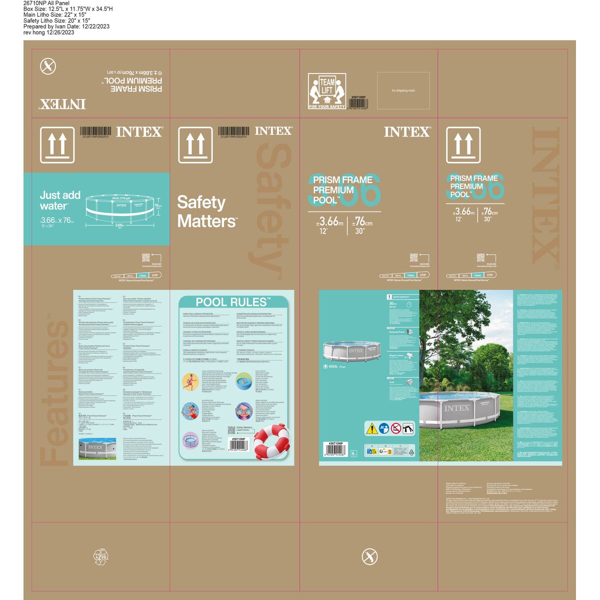 Removable pool Intex 26710NP 366 x 76 x 366 cm 6503 L