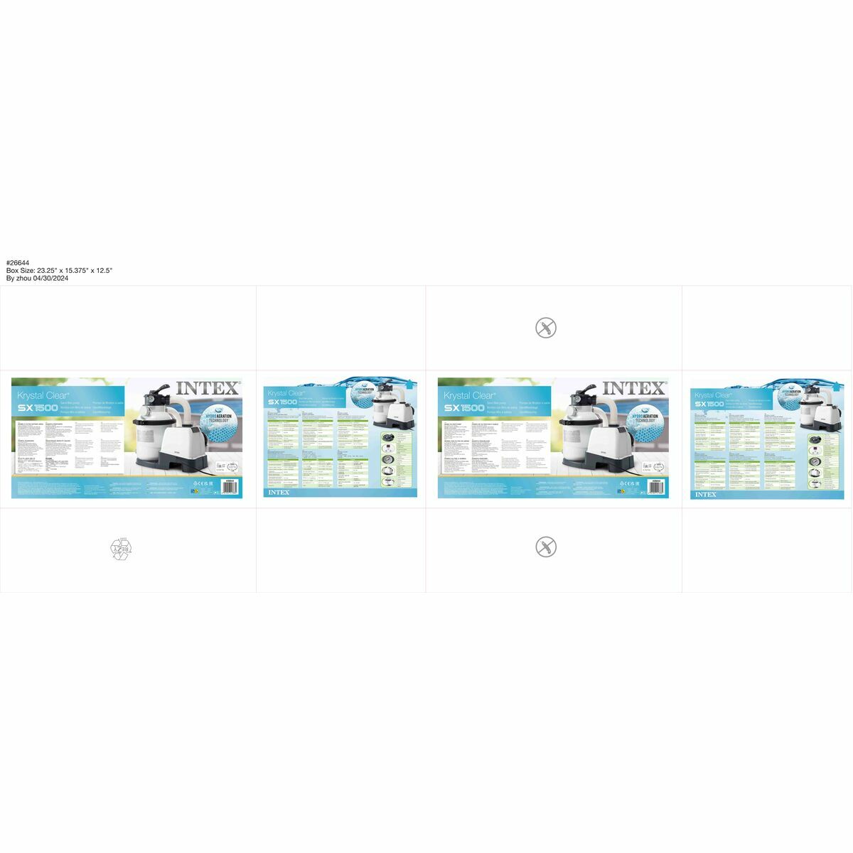 Treatment plant for swimming pool Intex Kristal Clear 29100 L (Refurbished A)