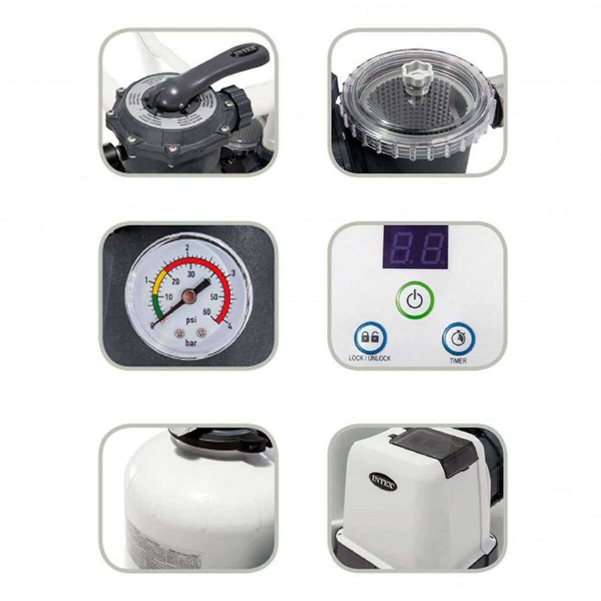 Treatment plant for swimming pool Intex Kristal Clear 37800 L