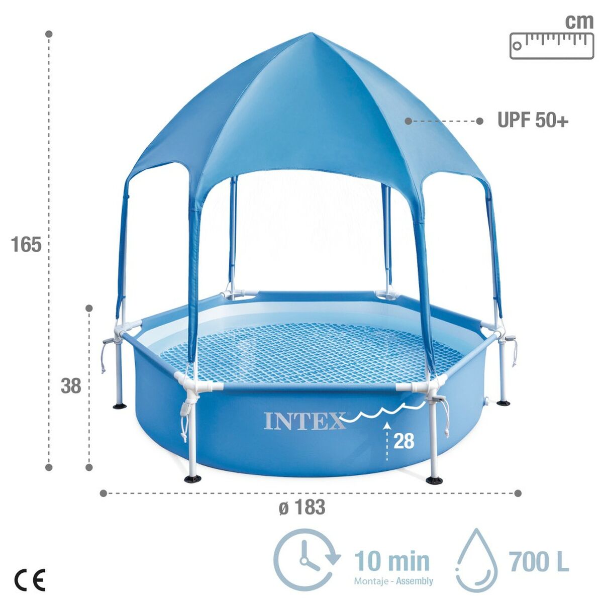 Removable pool Intex 183 x 38 x 183 cm