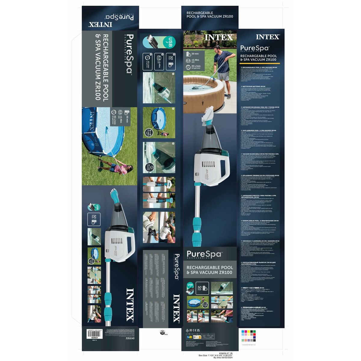 Pool vacuum cleaner Intex ZR100 274 x 19 x 11 cm