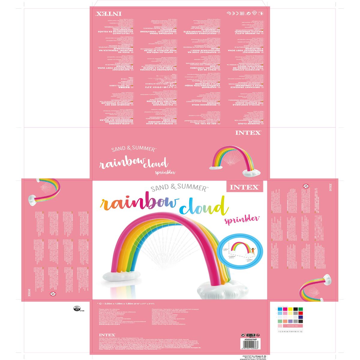 Water Sprinkler and Sprayer Toy Intex Rainbow 300 x 109 x 180 cm PVC