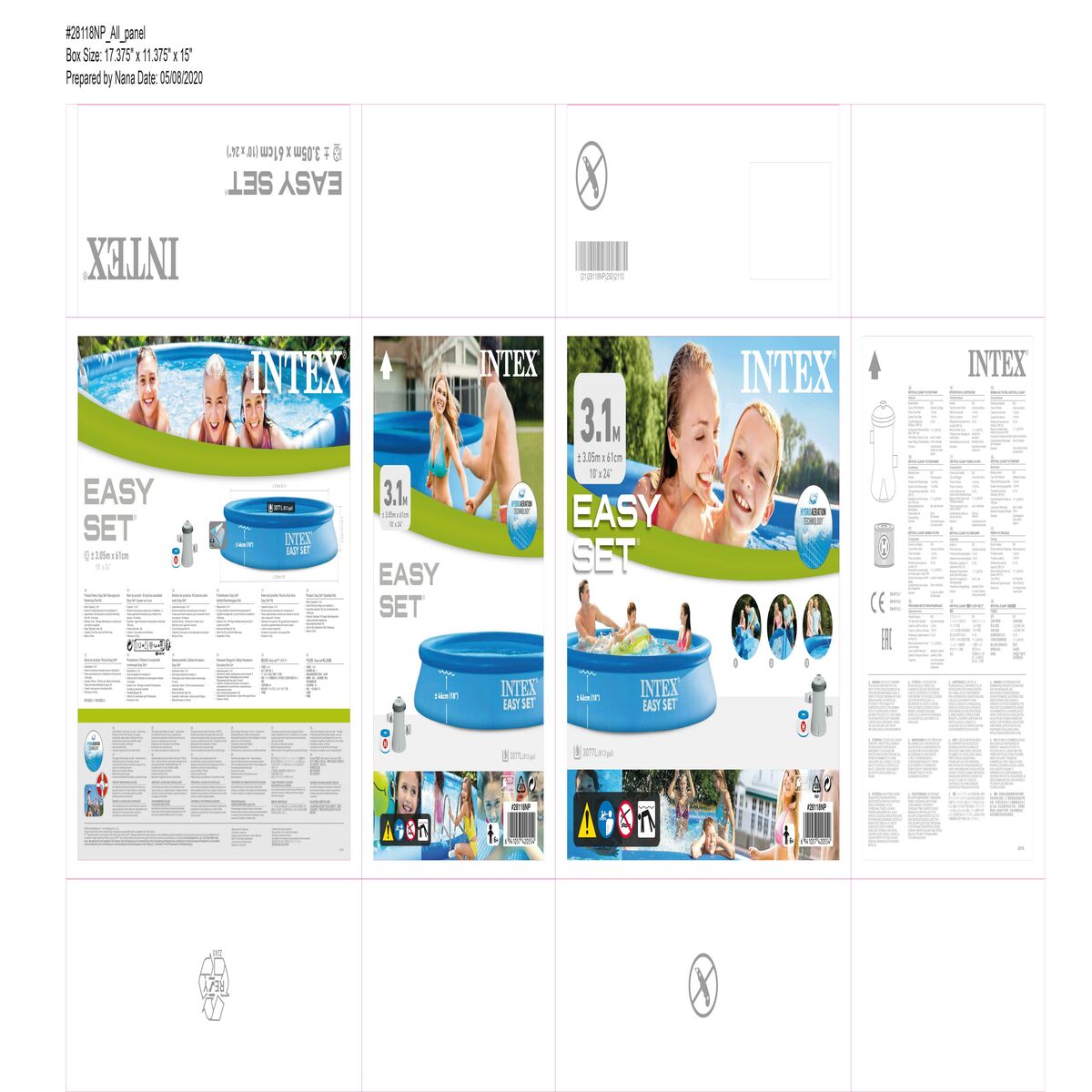 Inflatable pool Intex Easy Set 3077 l Circular Treatment plant for swimming pool (305 x 61 cm)