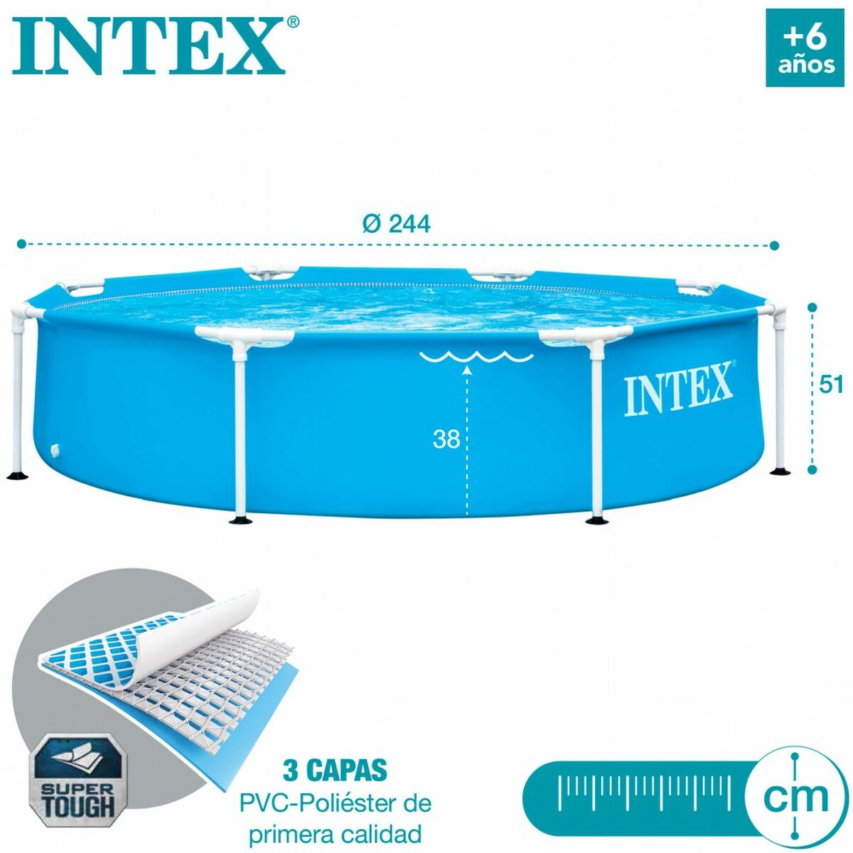Removable pool Intex 28205NP 244 x 51 x 244 cm 1828 L