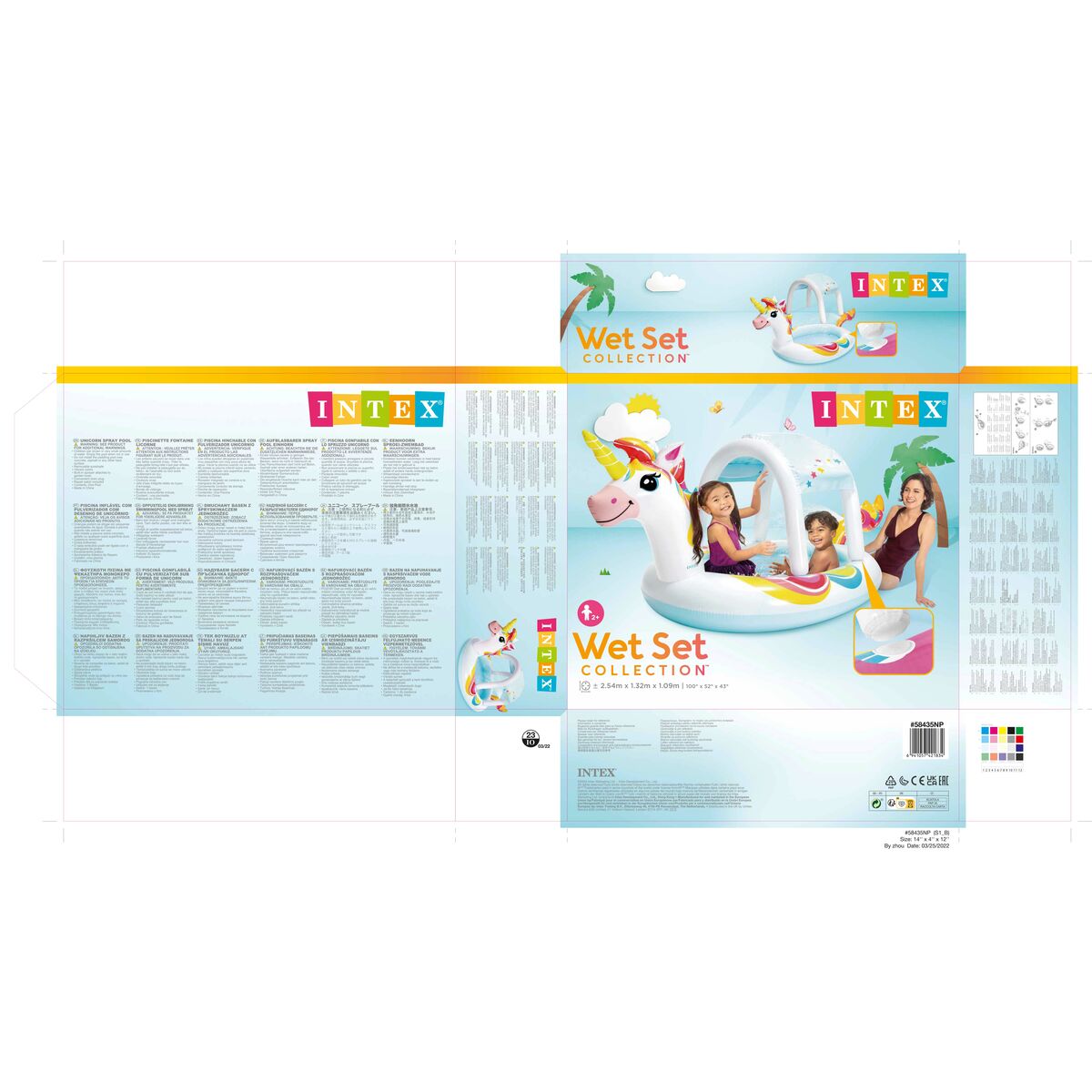 Inflatable Paddling Pool for Children Intex Unicorn 254 x 132 x 109 cm (254 x 132 x 109  cm)