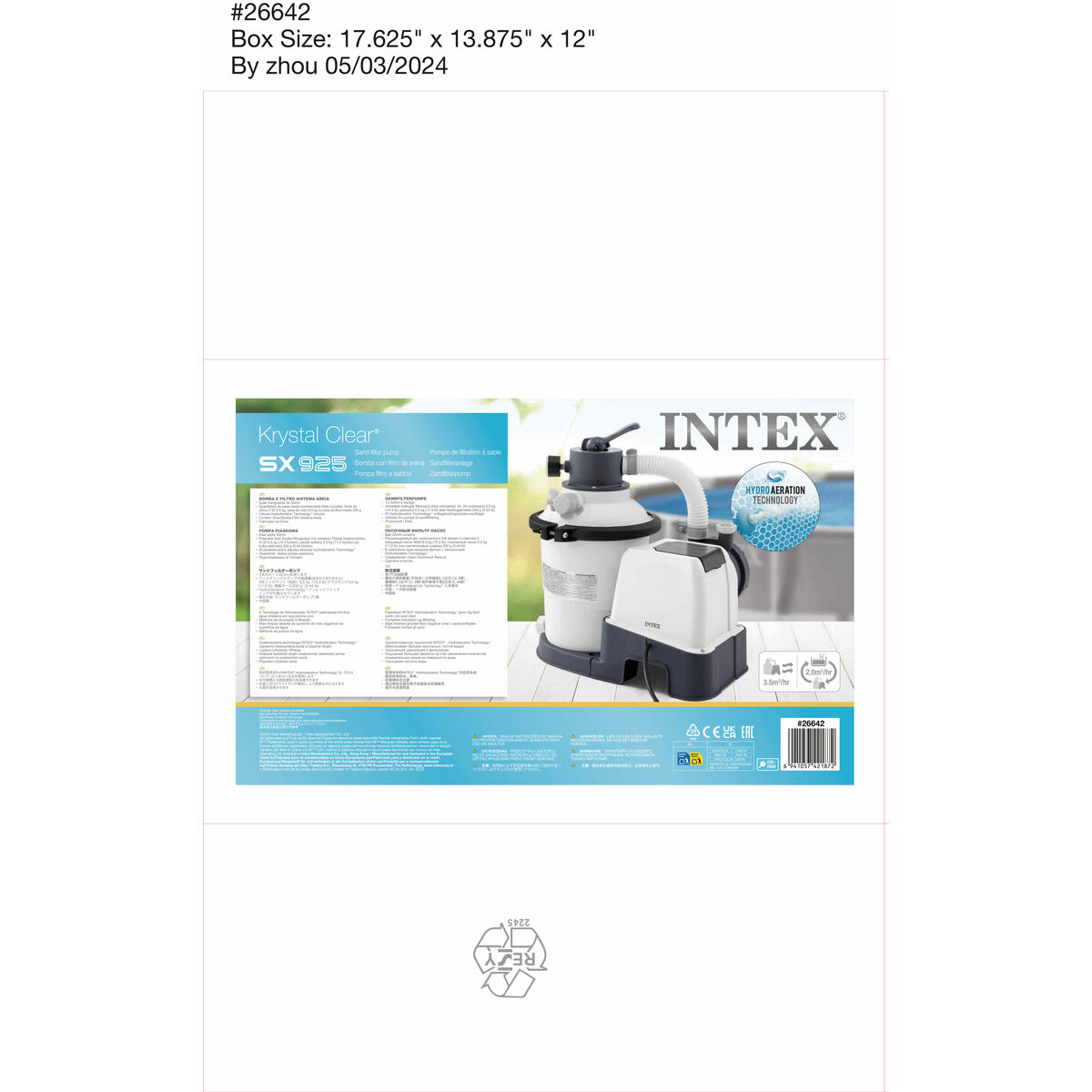 Treatment plant for swimming pool Intex SX925