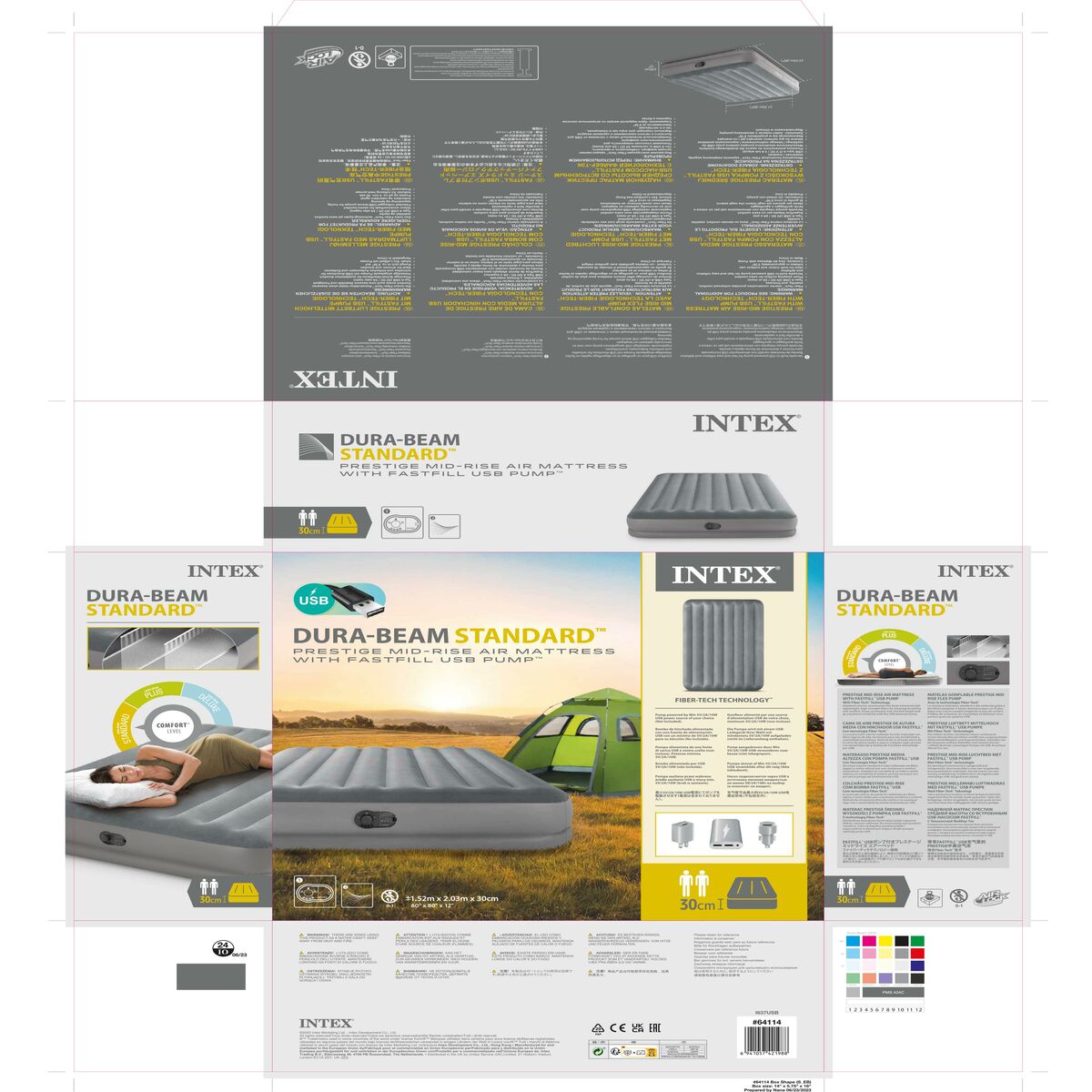Inflatable Mattress Intex Beam Standard Prestige 152 x 30 x 203 cm