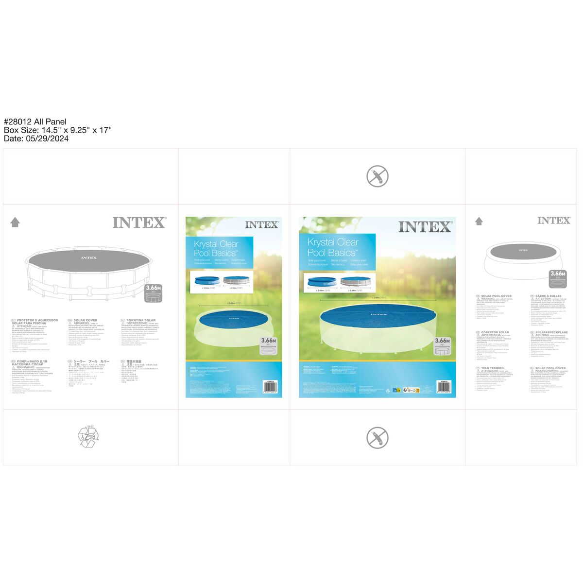 Swimming Pool Cover Intex 366 cm Solar Circular