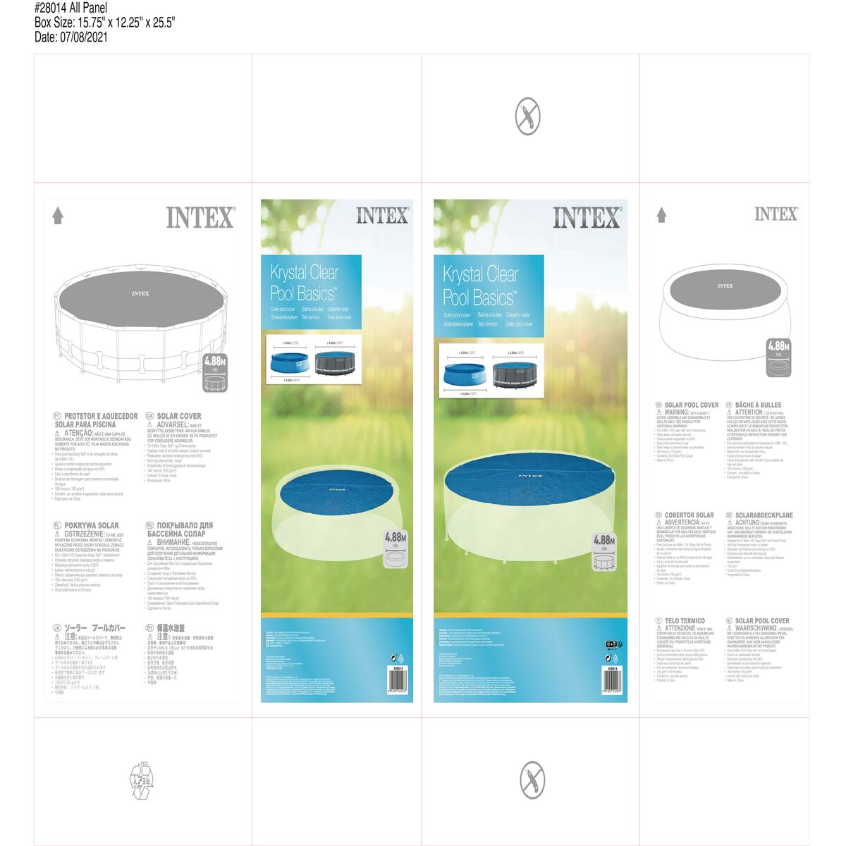 Swimming Pool Cover Intex 488 cm Solar Circular