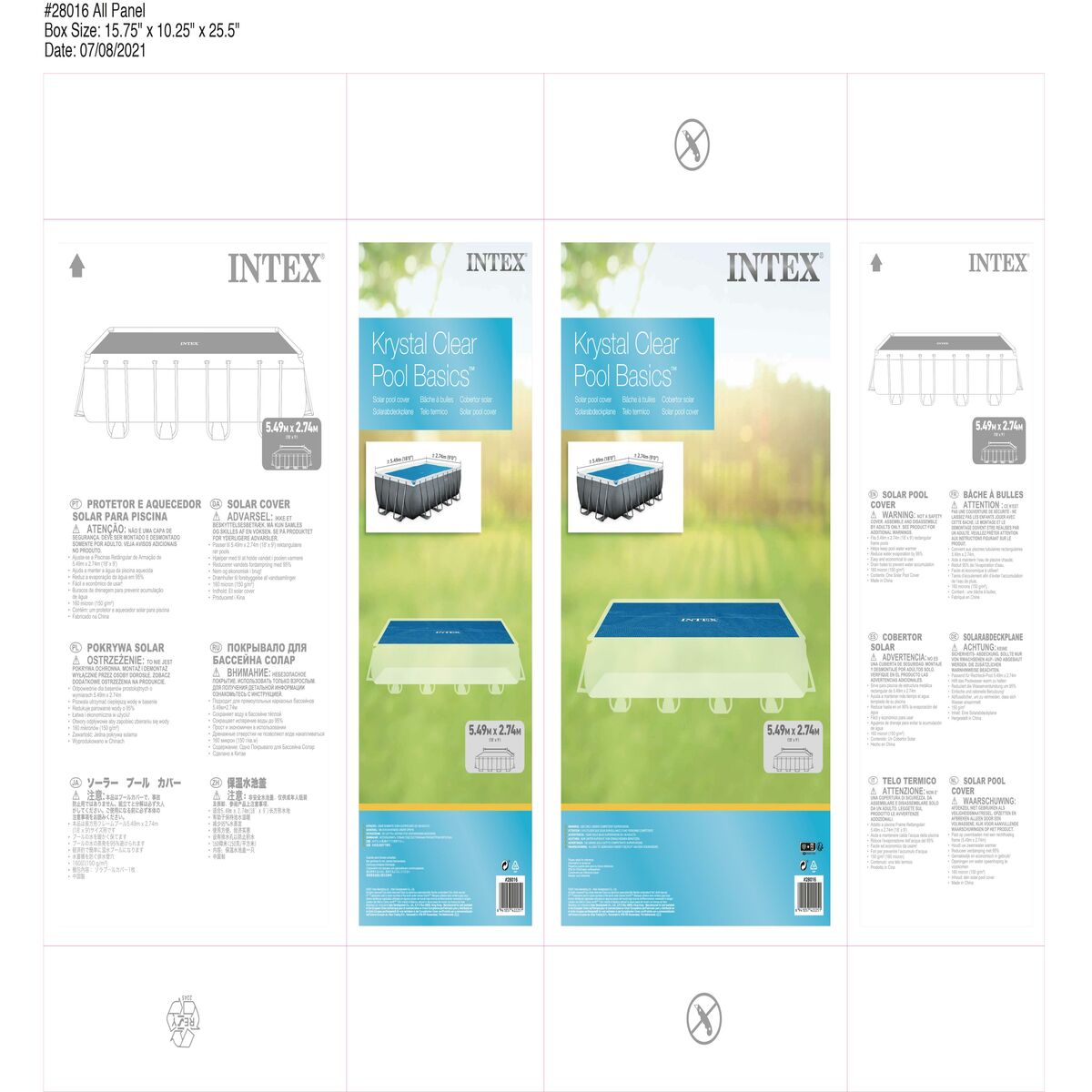Swimming Pool Cover Intex 400 x 200 cm Solar Rectangular