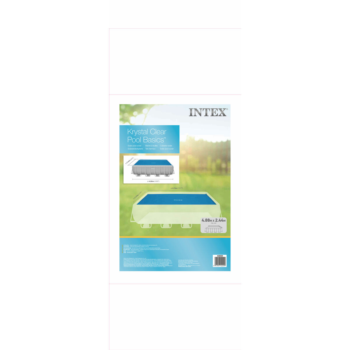 Swimming Pool Cover Intex 488 x 244 cm Solar Rectangular
