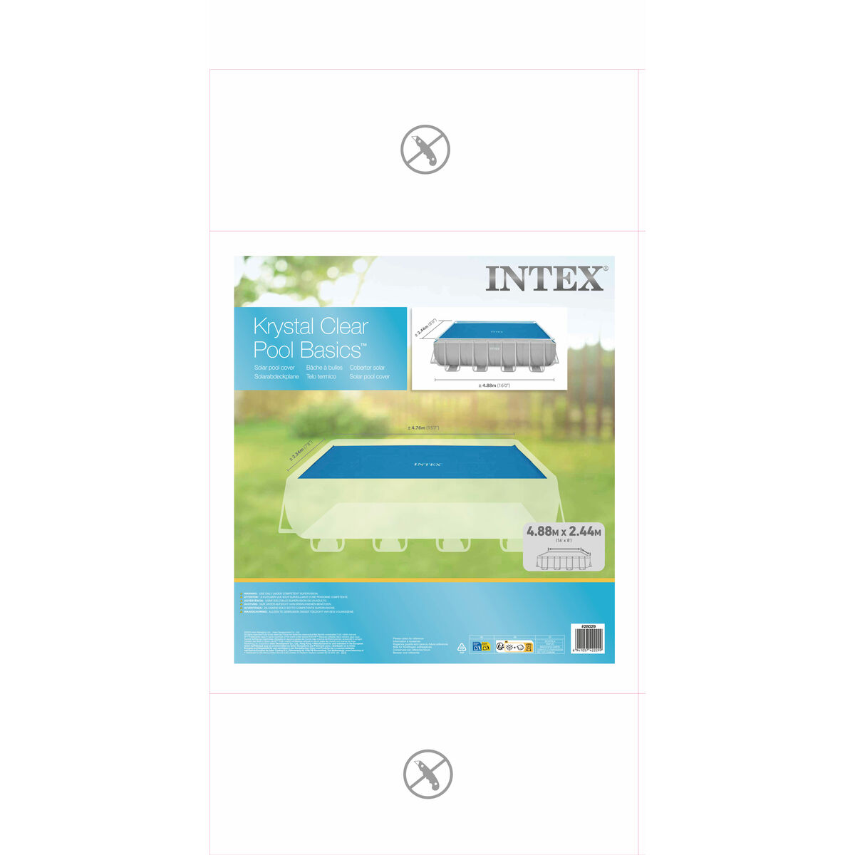 Swimming Pool Cover Intex 488 x 244 cm Solar Rectangular