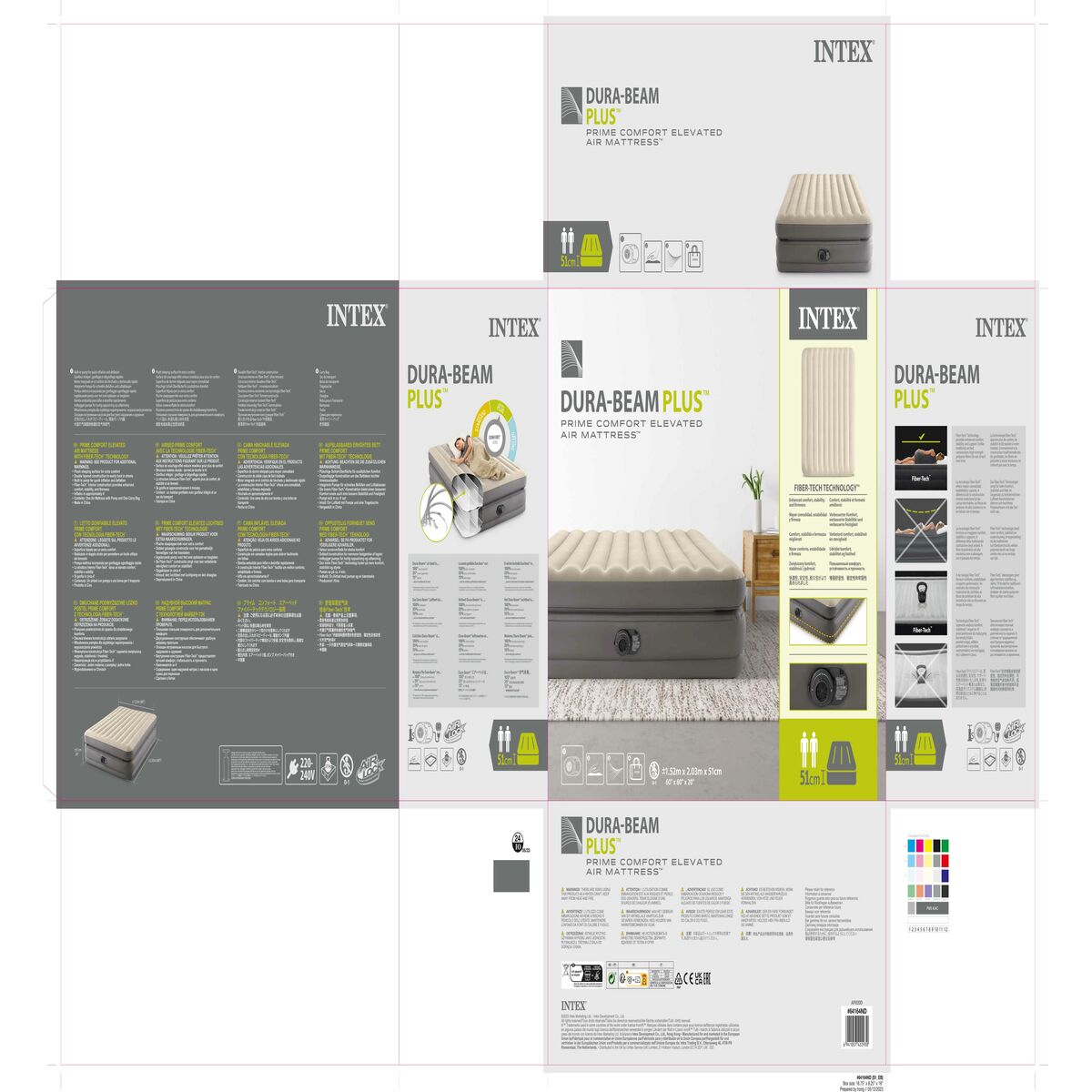 Inflatable Mattress Intex Queen Prime Comfort Elevated 152 x 51 x 203 cm