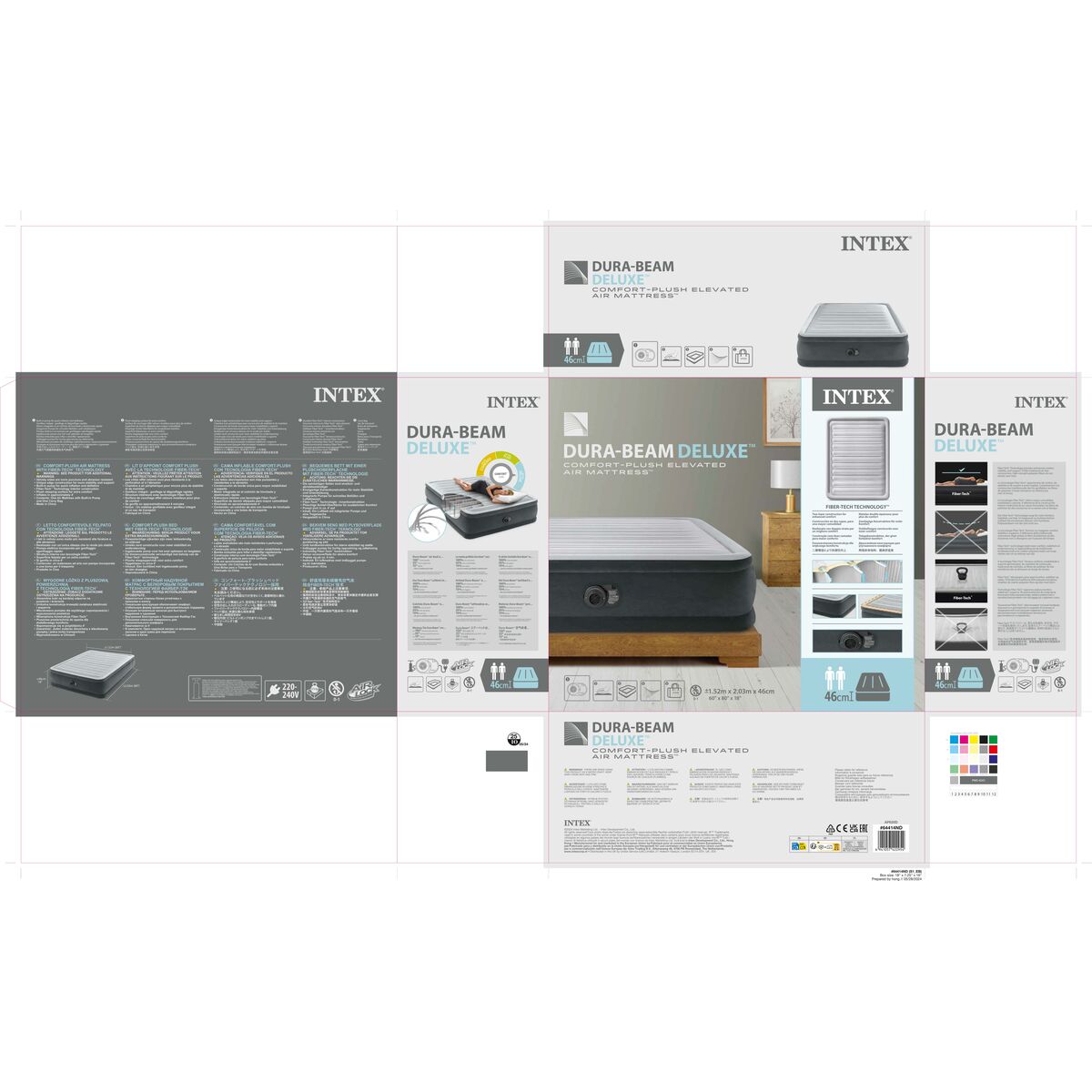 Inflatable Mattress Intex FIber-Tech Comfort-Plush 152 x 46 x 203 cm