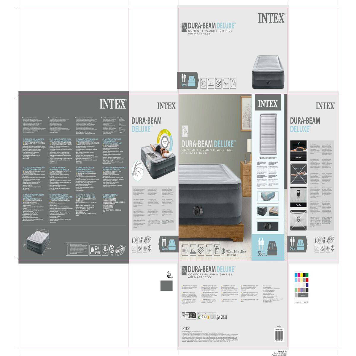 Inflatable Mattress Intex Fiber-Tech 152 x 56 x 203 cm