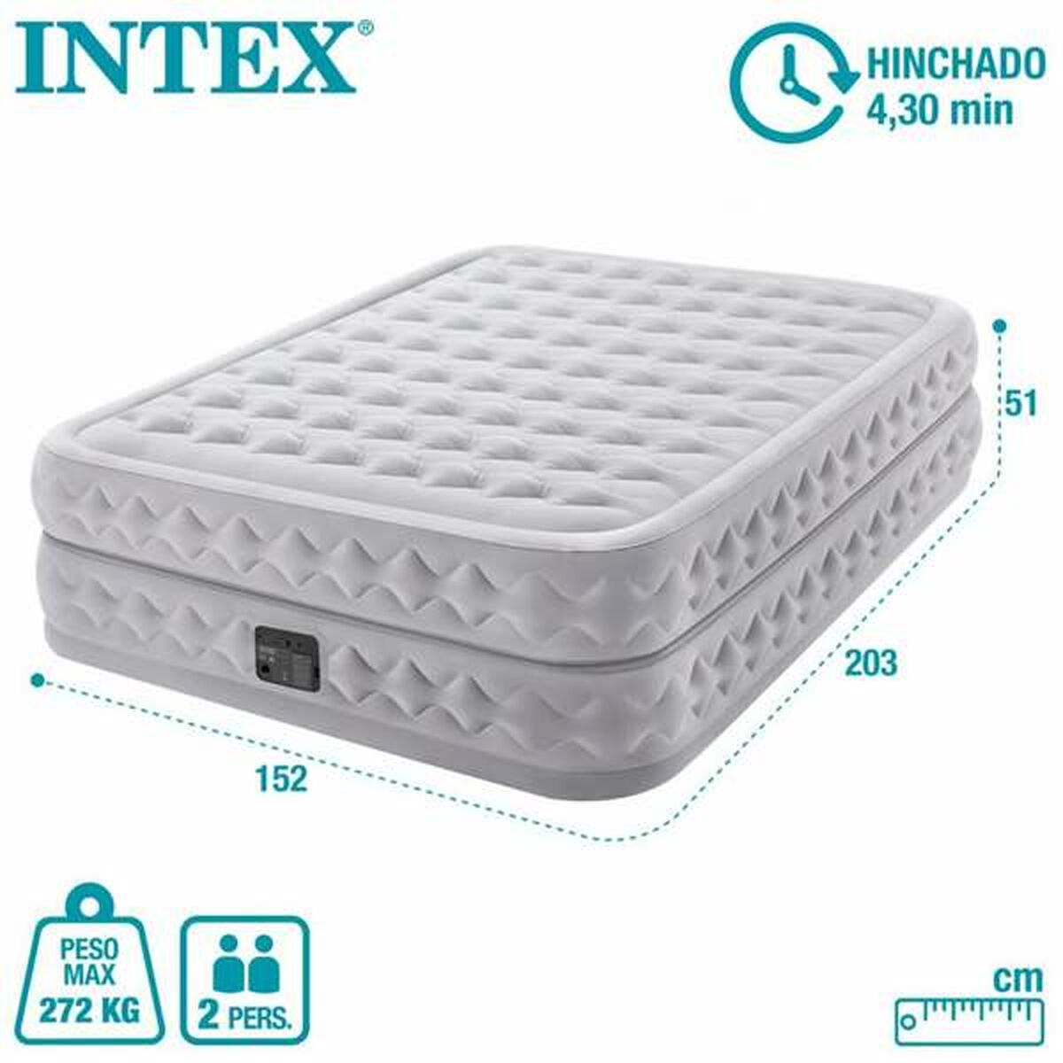 Inflatable Mattress Intex 152 x 203 x 51 cm 272 kg