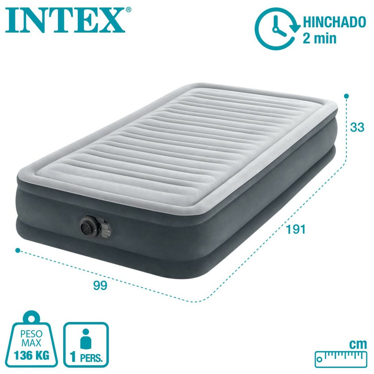 Inflatable Mattress Intex 99 x 33 x 191 cm