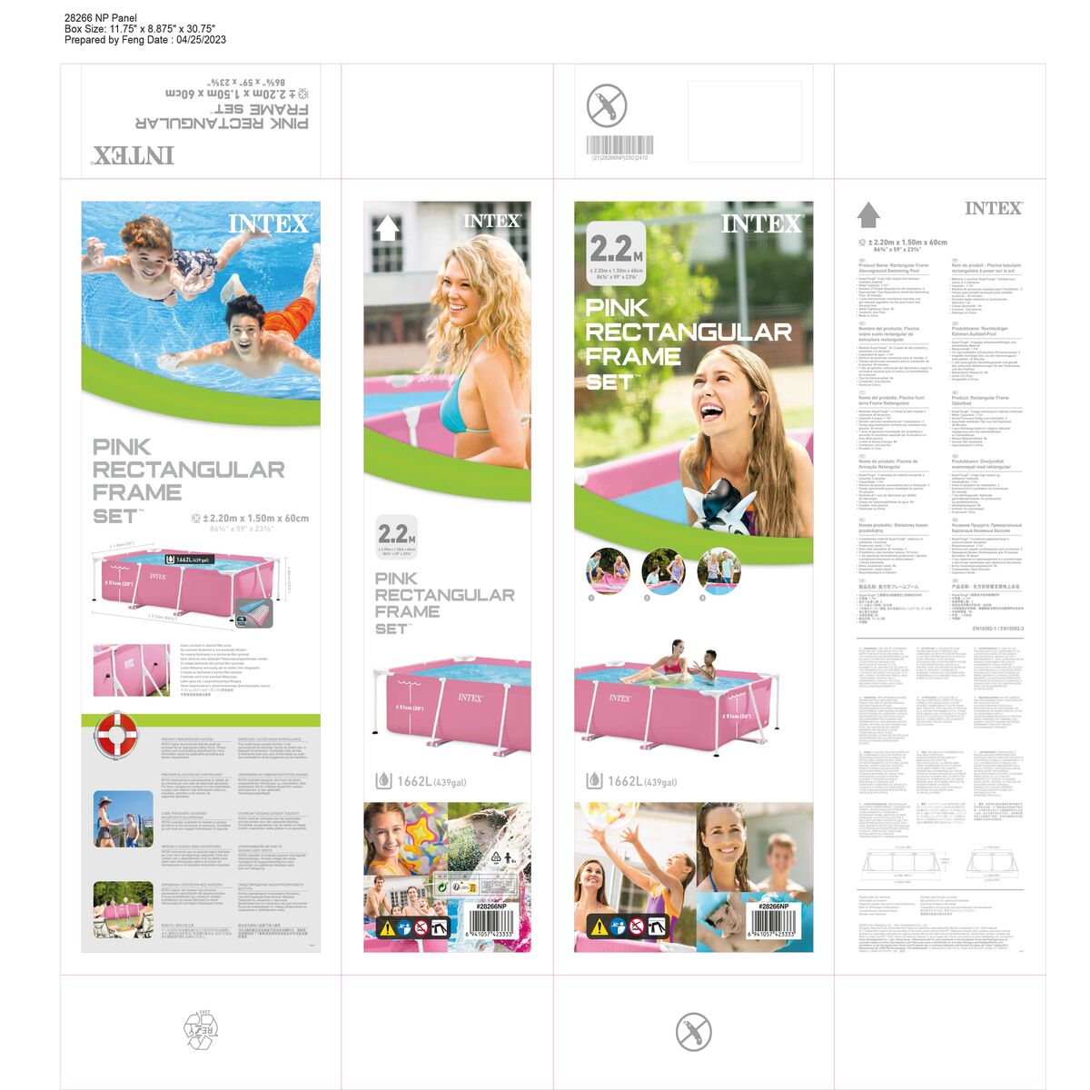 Removable pool Intex Small Frame Familiar 28266NP 220 x 60 x 150 cm Pink