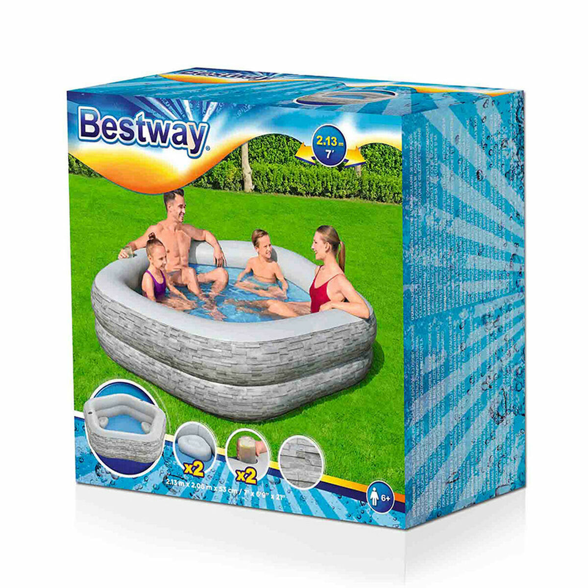 Inflatable pool Bestway 213 x 206 x 53 cm Blue (Refurbished A)