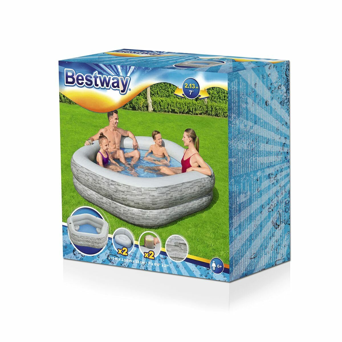 Inflatable pool Bestway 213 x 206 x 53 cm Blue (Refurbished A)