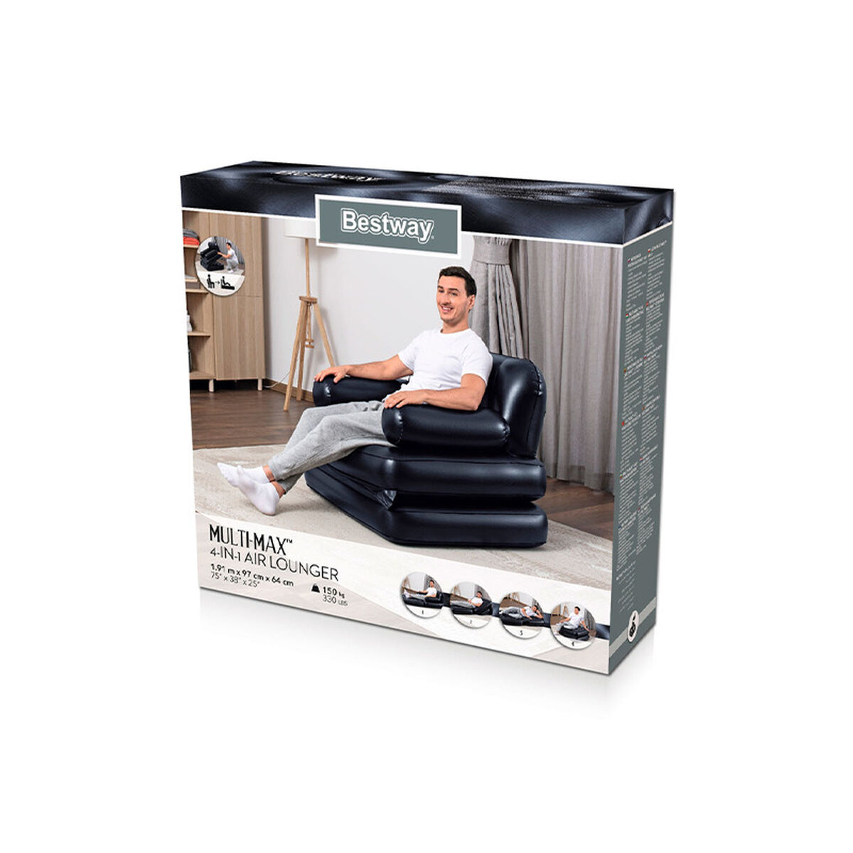 Inflatable Armchair Bestway 191 x 38 x 25 cm Black