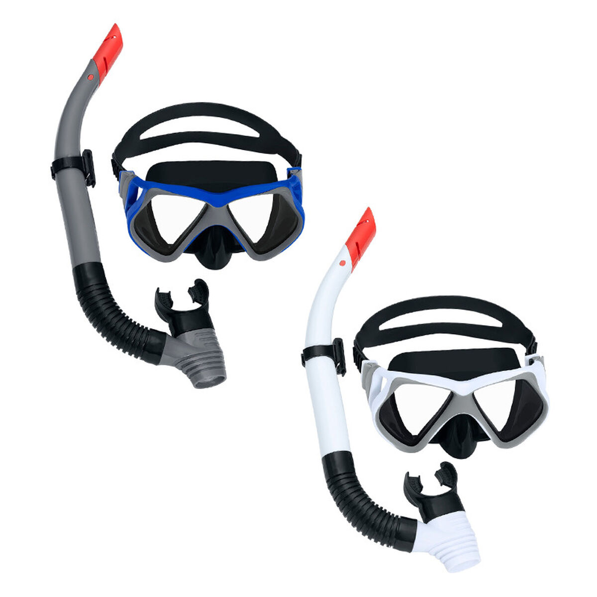 Snorkel Goggles and Tube Bestway White Grey Adult (1 Unit) Snorkel Goggles and Tube Bestway White Grey Adult (1 Unit)