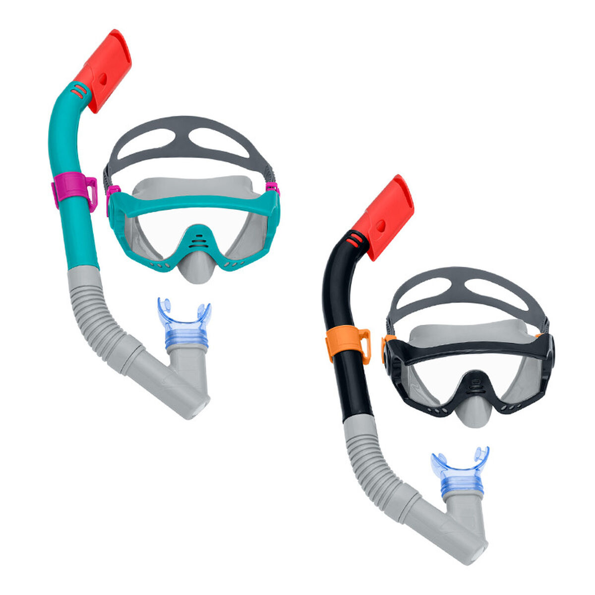 Snorkel Goggles and Tube Bestway Blue Black Adult (1 Unit) Snorkel Goggles and Tube Bestway Blue Black Adult (1 Unit)