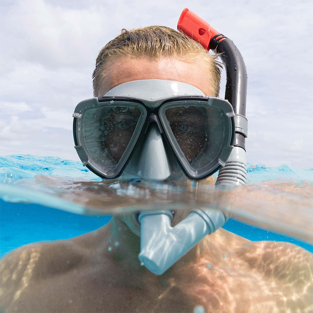Snorkel Goggles and Tube Bestway Black Pink Adult (1 Unit)