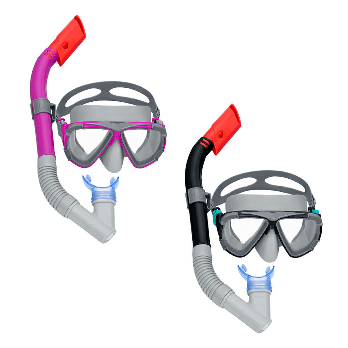 Snorkel Goggles and Tube Bestway Black Pink Adult (1 Unit) Snorkel Goggles and Tube Bestway Black Pink Adult (1 Unit)