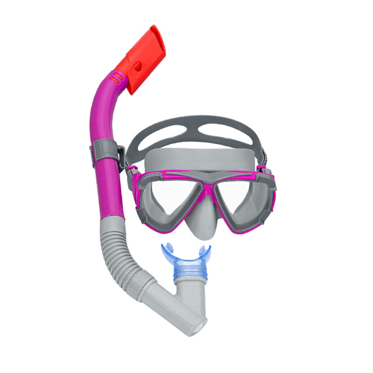 Snorkel Goggles and Tube Bestway Black Pink Adult (1 Unit)