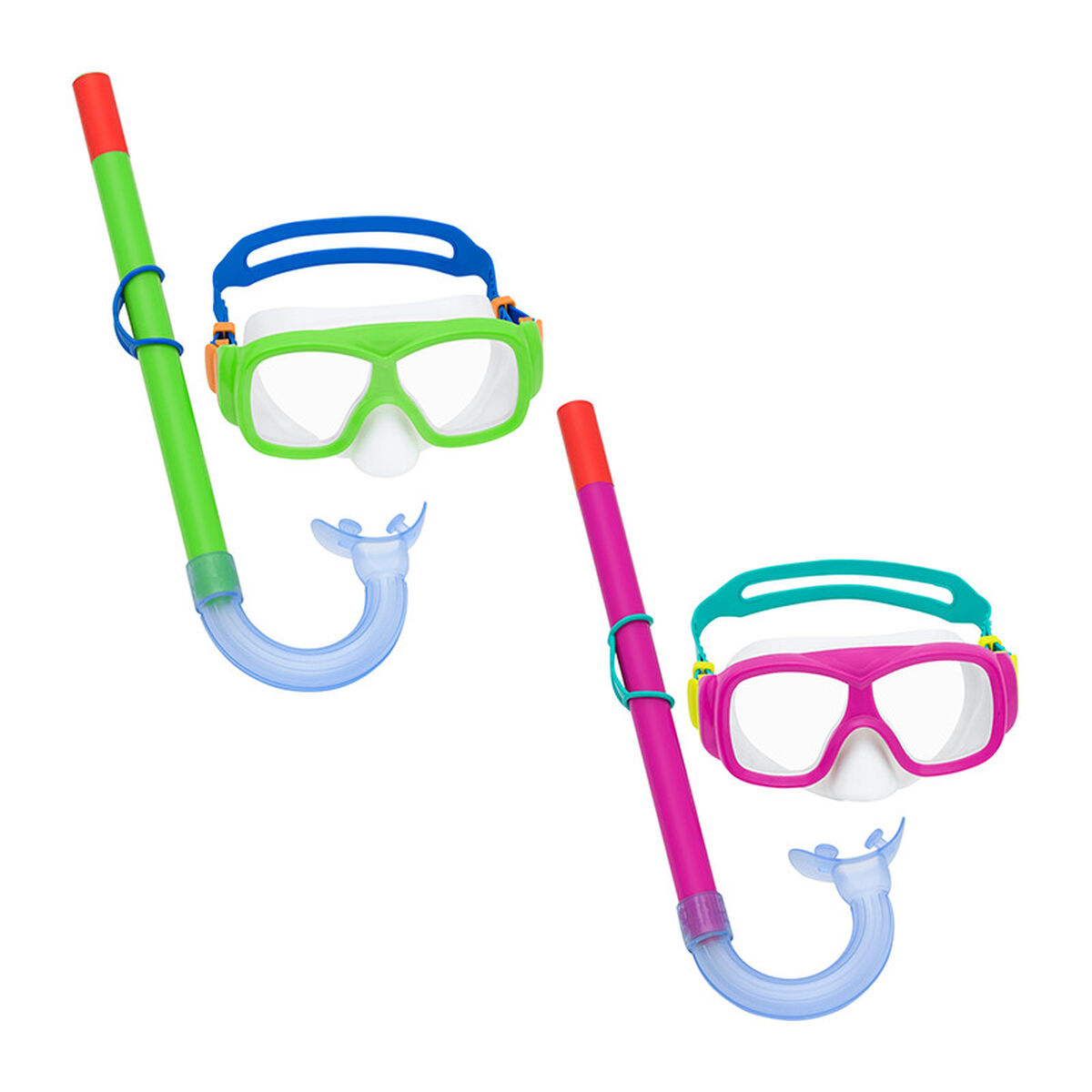 Snorkel Goggles and Tube for Children Bestway Green Pink (1 Unit) Snorkel Goggles and Tube for Children Bestway Green Pink (1 Unit)