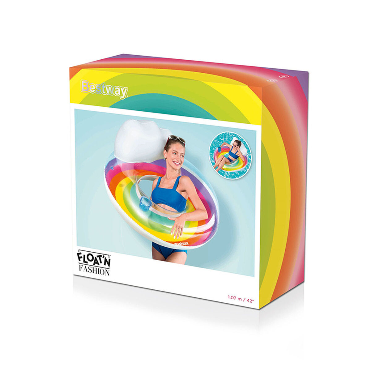 Inflatable Wheel Bestway Multicolour Rainbow Ã 107 cm