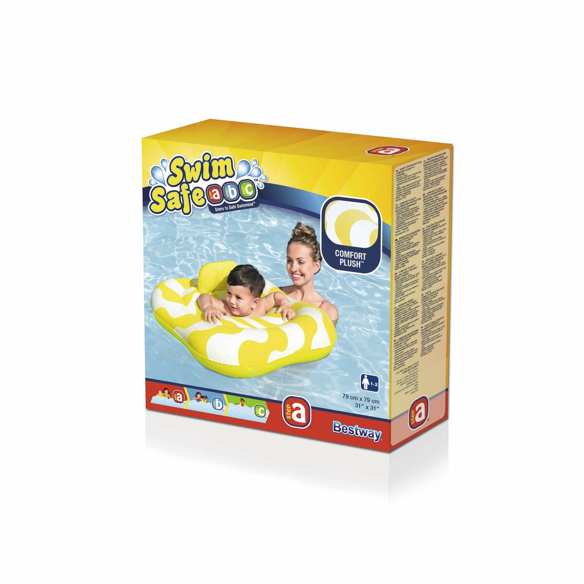 Bestway Inflatable Float 2 Rings Baby Seat 79×79 cm 1-2 Years Garden Pool Beach 32298