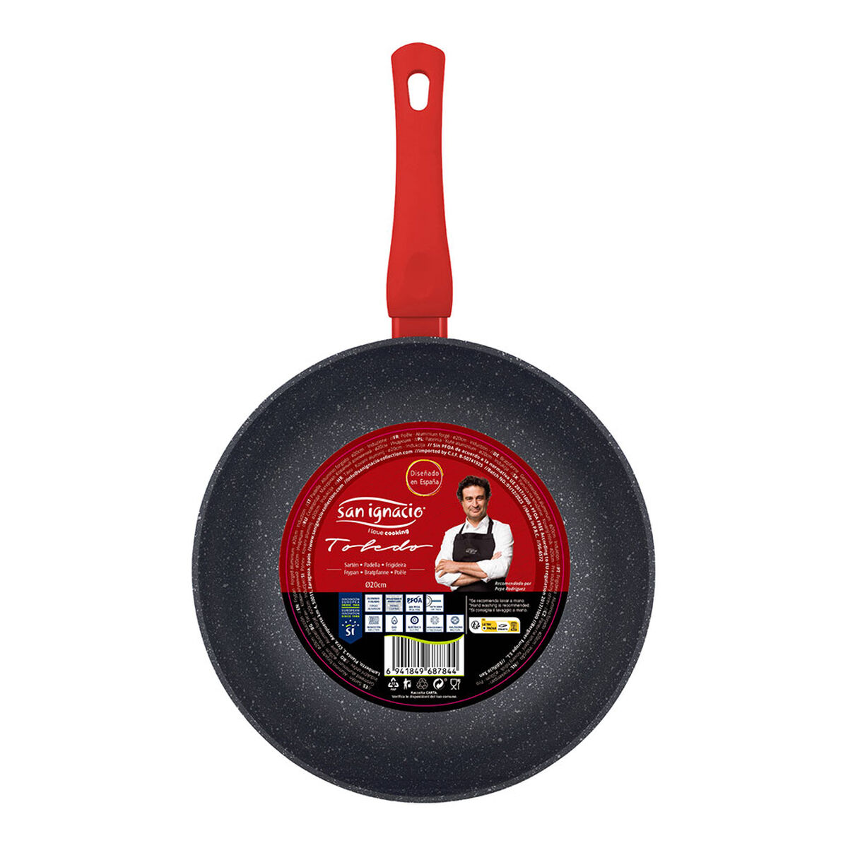 Wok Pan San Ignacio toledo Black Toughened aluminium  20 cm