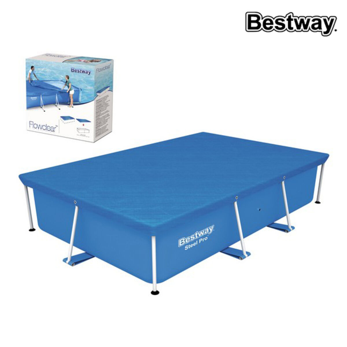 Swimming Pool Cover Bestway Blue 259 x 170 x 61 cm Swimming Pool Cover Bestway Blue 259 x 170 x 61 cm