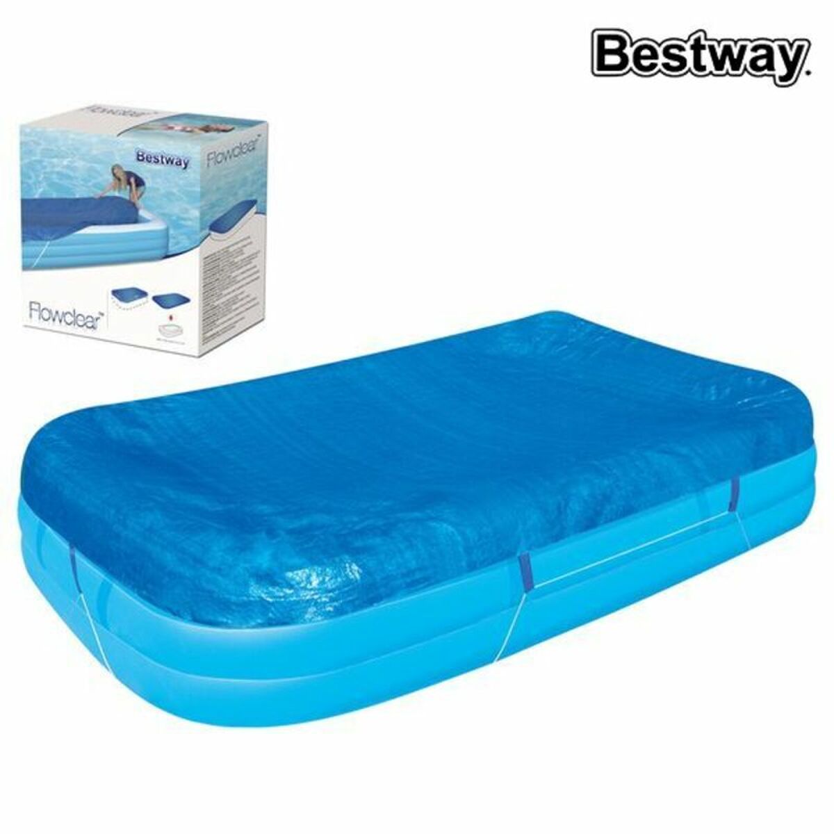 Swimming Pool Cover Bestway Blue 305 x 183 cm Swimming Pool Cover Bestway Blue 305 x 183 cm