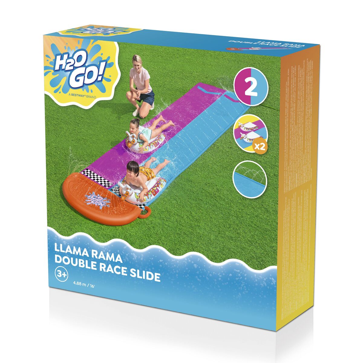 Bestway Sliding Track with Inflatable Double Llama Animals 488×138 cm +3 Years Garden 52320