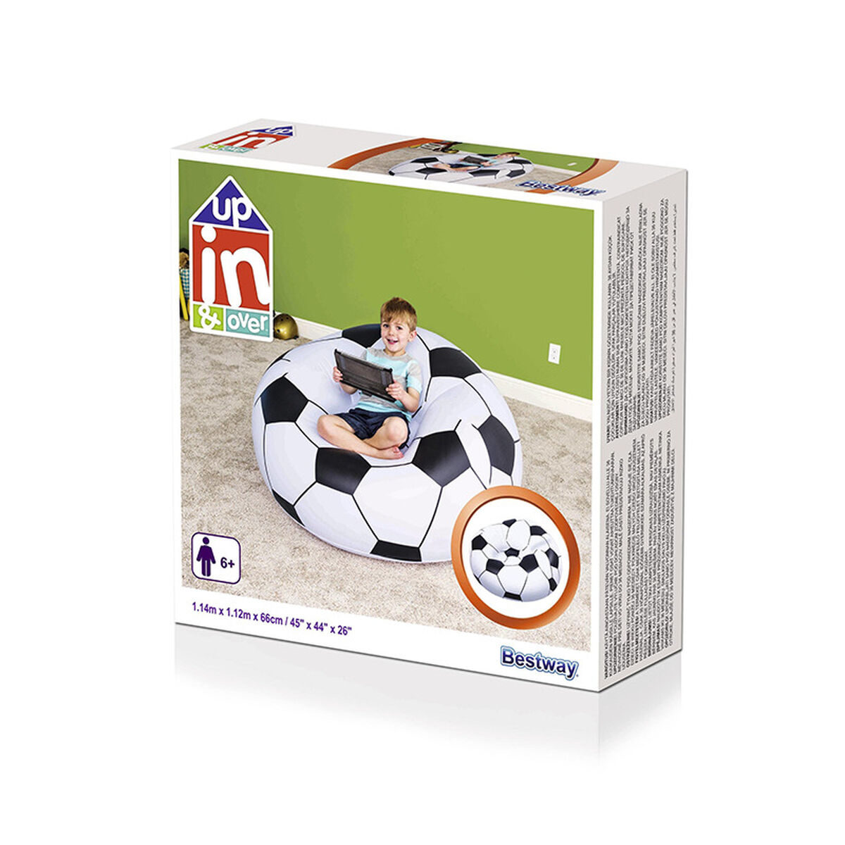 Inflatable Armchair Bestway Multicolour 114 x 112 x 71 cm 112 x 114 x 66 cm Football