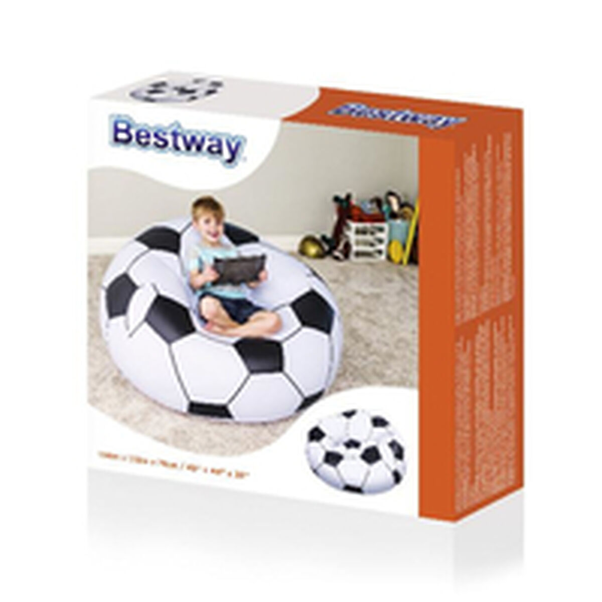 Inflatable Armchair Bestway Multicolour 114 x 112 x 71 cm 112 x 114 x 66 cm Football