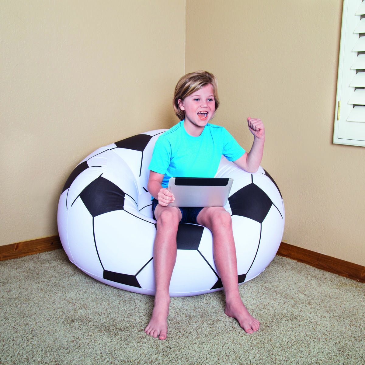 Inflatable Armchair Bestway Multicolour 114 x 112 x 71 cm 112 x 114 x 66 cm Football