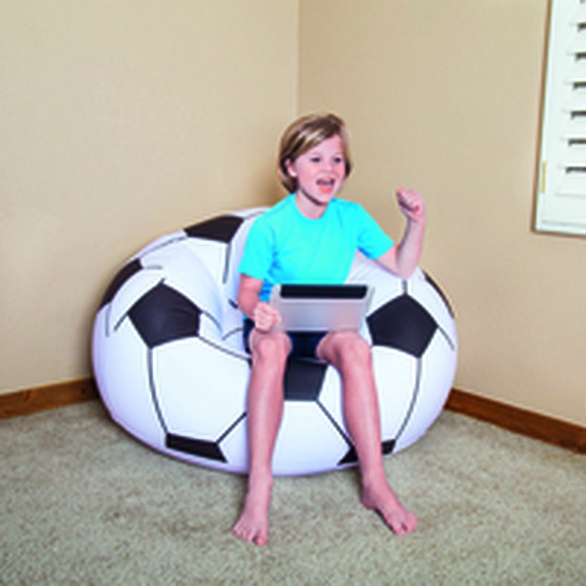 Inflatable Armchair Bestway Multicolour 114 x 112 x 71 cm 112 x 114 x 66 cm Football