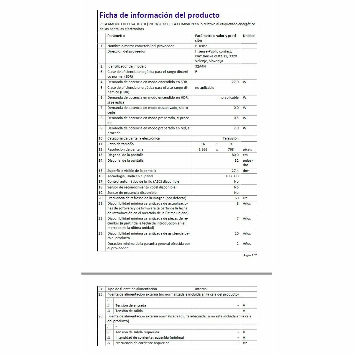 Smart TV Hisense 32″ HD LED D-LED