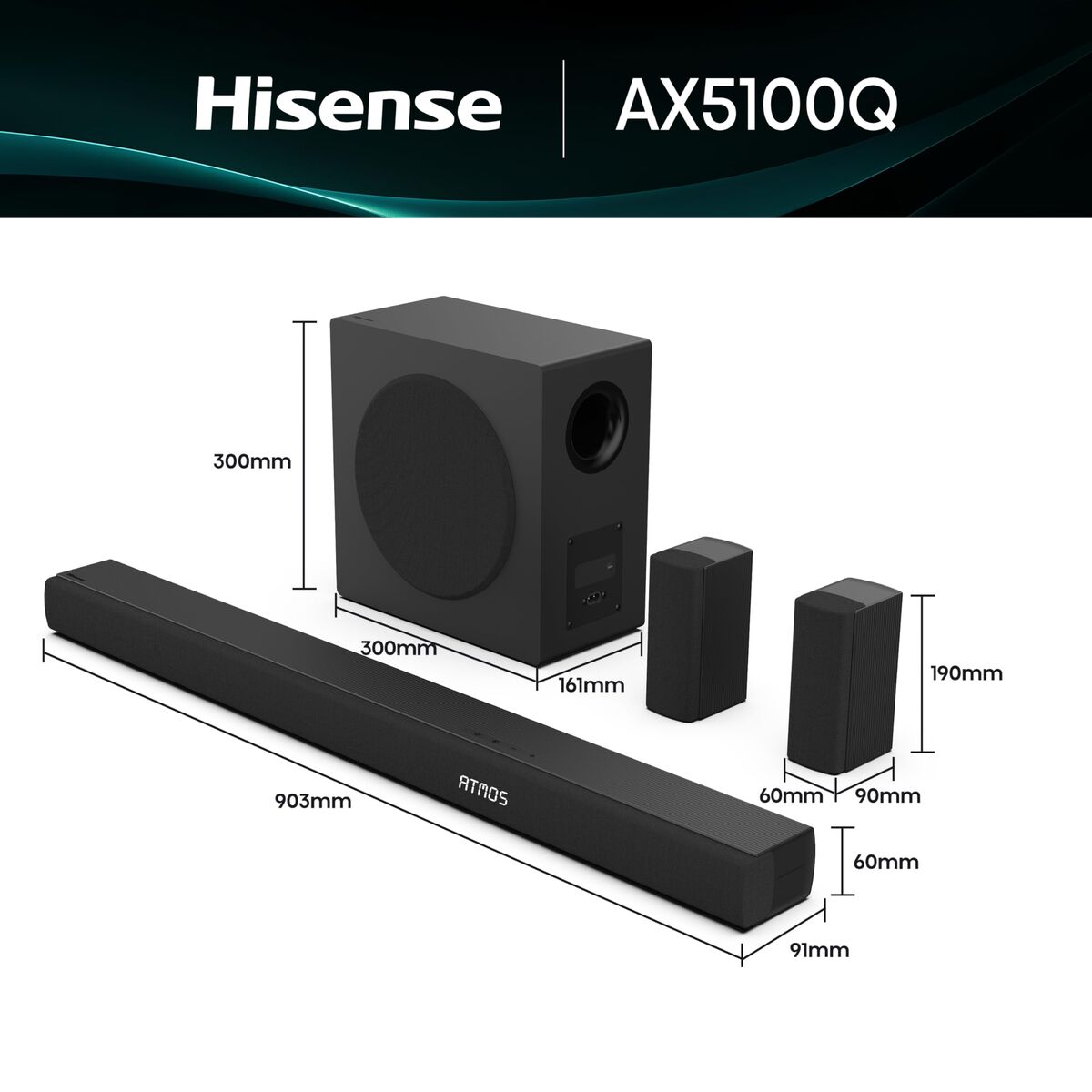 Soundbar Hisense AX5100Q 580 W Black