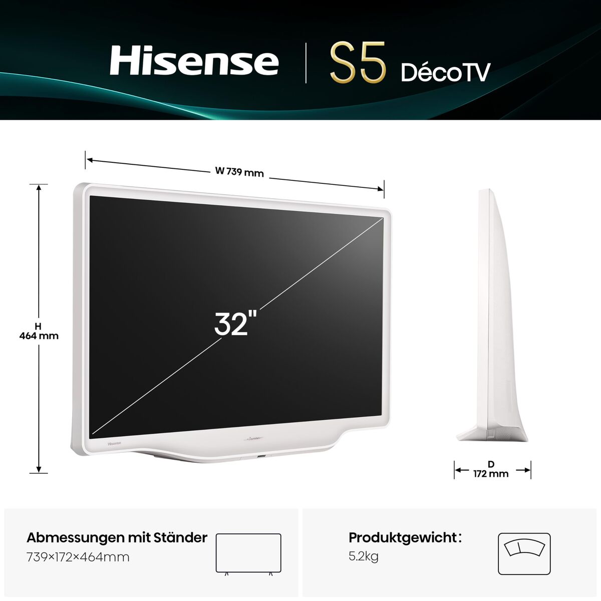 Smart TV Hisense 32S5Q Full HD 32″ HDR QLED
